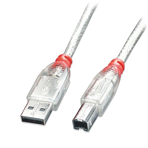 LINDY USB 2.0 Kabel Typ A/B, transparent, 3m Typ A/B M/M High/Full/LowSpeed durchsichtig norme von LINDY