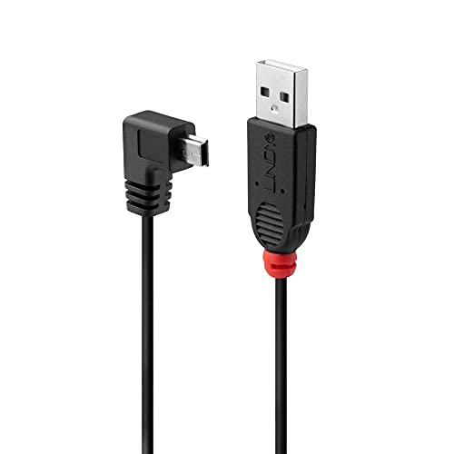 LINDY USB 2.0 Typ A/Mini-B 90° 0.5m Mini-B Stecker rechts schwarz, 31970 von LINDY