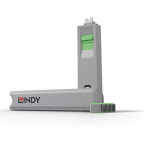 LINDY USB-C® Port Schloss 4er Set Grün inkl. 1 Schlüssel 40426 von LINDY