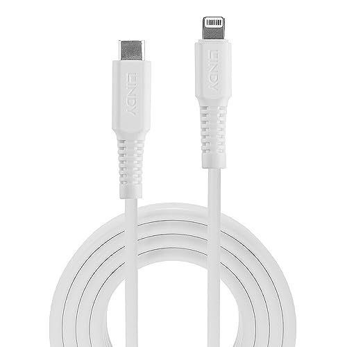 LINDY USB-Kabel USB 2.0 Apple Lightning Stecker, USB-C® Stecker 3.00m Weiß 31318 von LINDY