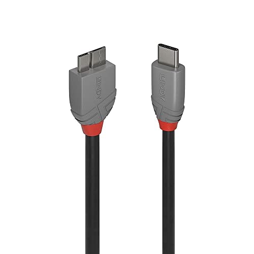 LINDY USB 3.2 Typ C auf Micro-B Kabel, 0,5 m, Anthra Line von LINDY