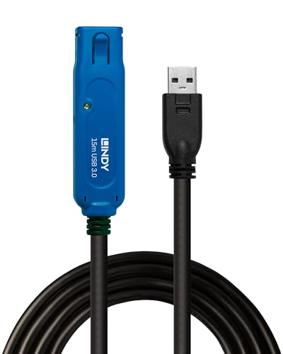 LINDY USB-Kabel USB-A Buchse, USB-A Stecker 15.00m Schwarz Aktiv mit Signalverstärkung 43229 von LINDY