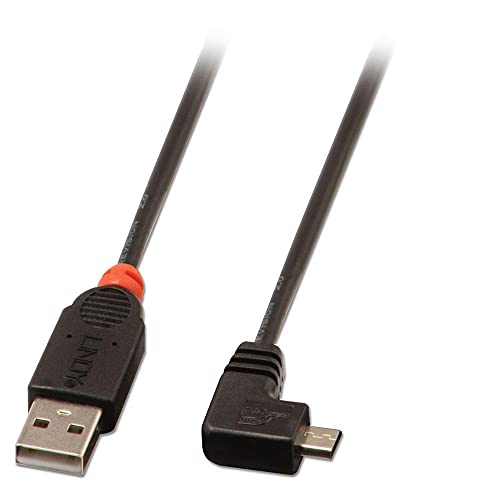 Lindy 31976 - USB 2.0 Kabel Typ A / Micro-B 90° gewinkelt, 1m von LINDY