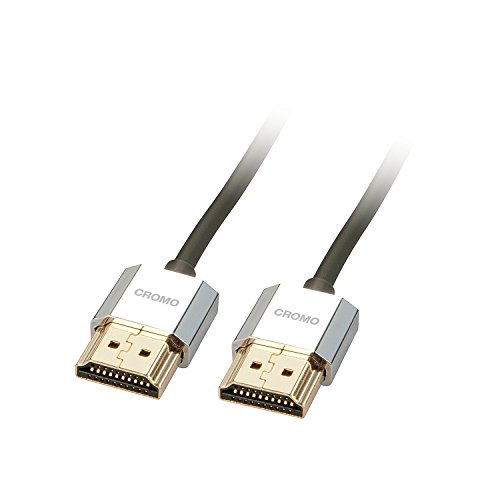Lindy 41669 "CROMO Slim HDMI High Speed A/A Kabel, 0,3m mit Ethernet Silber/Gold von LINDY