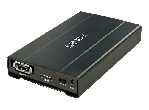 Lindy 43106 Festplattengehäuse SATA 2,5 Zoll USB 3.0 SuperSpeed/eSATAp, Schwarz von LINDY
