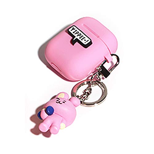 BT21 Silikon-Schutzhülle für Apple Airpods mit Schlüsselanhänger (Cooky) von LINE FRIENDS