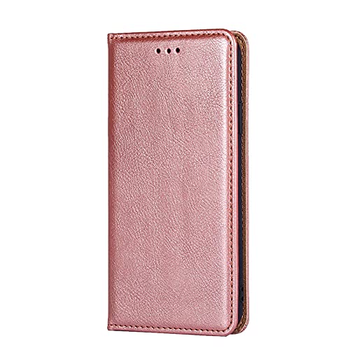 LINER Handyhülle für Oppo A74 5G / A54 5G, Premium PU Leder Schutzhülle Ledertasche Magnetverschluss Standfunktion & Kartenfach Wallet Case Flip Hülle für Oppo A74 5G / A54 5G, Roségold von LINER