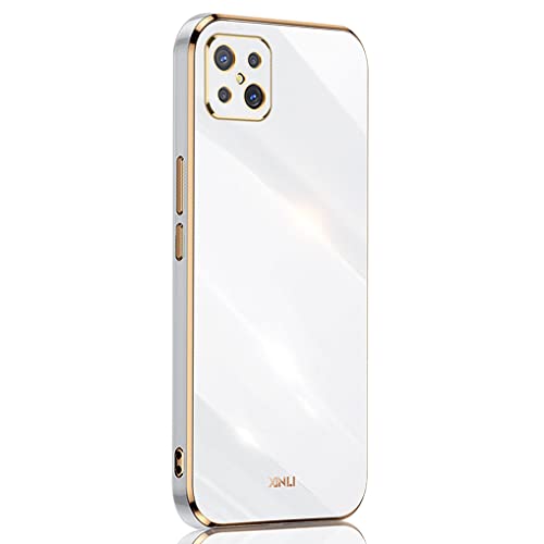 LINER Hülle für Oppo Reno 4Z 5G (Reno4 Z 5G), Galvanik Phnom Penh Design Ultra Dünn Glänzend Weich Silikon TPU Stoßfest Handyhülle Cover Flexibel Handytasche Schutzhülle, Weiß von LINER