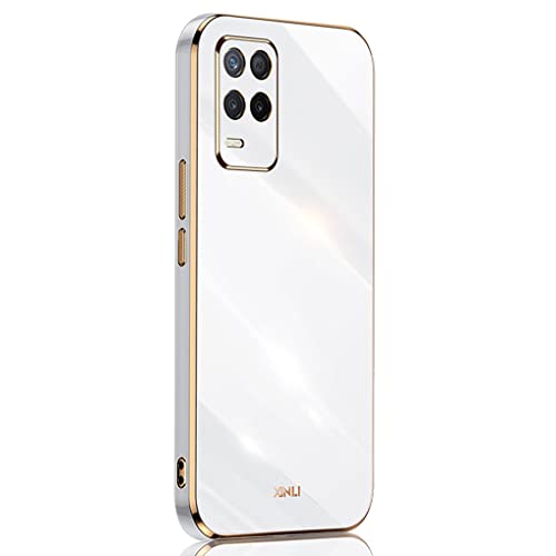 LINER Hülle für Realme 8 5G / Realme Narzo 30 5G, Galvanik Phnom Penh Design Ultra Dünn Glänzend Weich Silikon TPU Stoßfest Handyhülle Cover Flexibel Handytasche Schutzhülle, Weiß von LINER