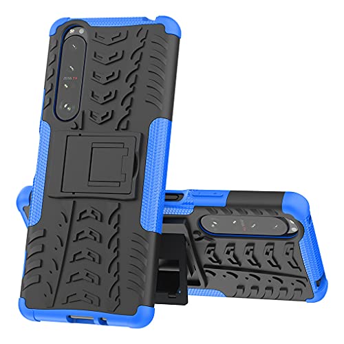 LINER Hülle für Sony Xperia 1 III, Militärstandard Strapazierfähig Robust Handyhülle Outdoor Stoßfest Handy Case Schutzhülle mit Stabilem Ständer für Sony Xperia 1 III - Blau von LINER