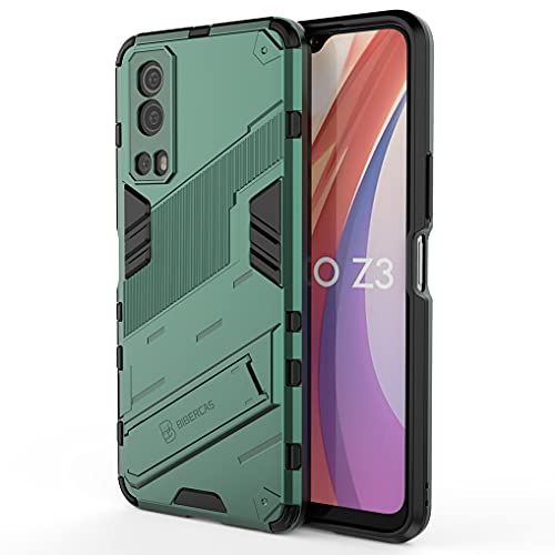 LINER Hülle für Vivo Y72 5G / Vivo Y52 5G, [Militärische Stoßfest Case] Ultra Dünn Harter PC Sanft TPU Schutzhülle Handyhülle mit Stabilem Faltbar Ständer für Vivo Y72 5G / Vivo Y52 5G - Grün von LINER