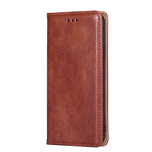 LINER Hülle für Xiaomi Poco F3 / Xiaomi Mi 11i 5G Flip Case, Super Magnetische Handyhülle [Reine Farbe] [TPU Silikon] [Standfunktion] [Kartenfach], Schutzhülle für Xiaomi Mi 11i 5G / Poco F3, Braun von LINER