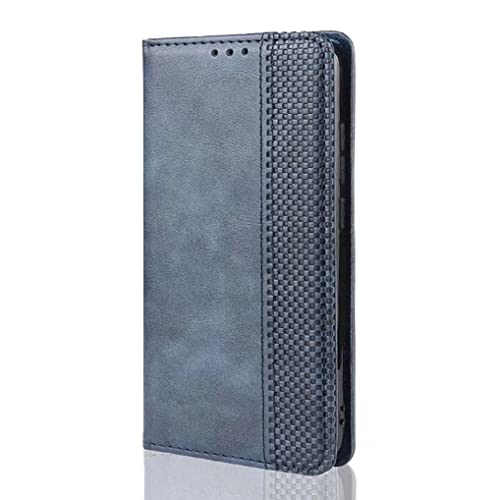 LINER Hülle für ZTE Blade A3 2020, Premium Retro Lederhülle PU Flip Handyhülle Brieftasche Klapphülle Stoßfest Schutzhülle mit Kartenfach/Standfunktion/Magnetverschluss - Blau von LINER