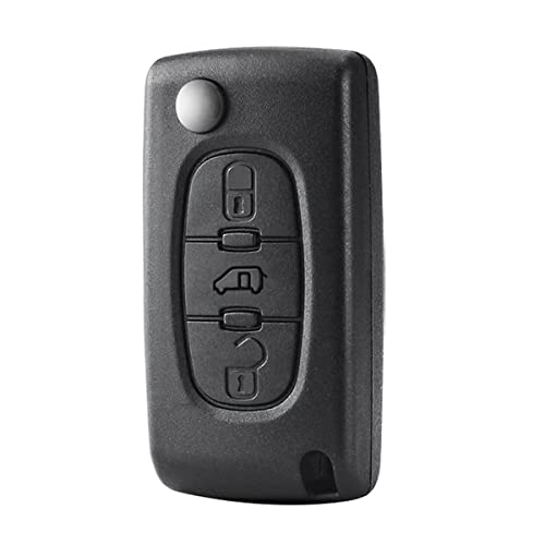 Auto-Schlüsselanhänger-Gehäuse passend für Peugeot Expert Van Citroen Dispatch Fiat Scudo, 3 Tasten Auto-Fernbedienung Schlüsselhülle Ersatz (VA2 Klinge, CE0536) von LINGXIYA