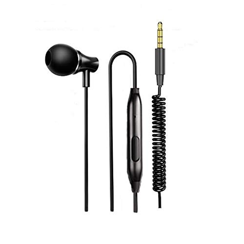 LINHUIPAD Einzelner Kopfhörer mit Mikrofon, In-Ear-Stereo-auf-Mono-Ohrhörer, einzelner kopfhörer 3,5mm,Metall, geräuschisolierende Ohrstöpsel, Federspule verstärktes Kabel von LINHUIPAD