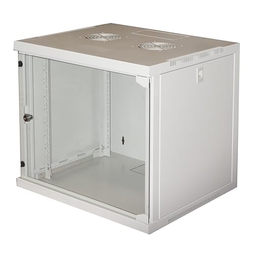 Wandschrank Rack 19 Zoll 9 Einheiten für Netze (H) 485 x (B) 540 x (T) 450 mm, Farbe Grau von LINK DELUXE