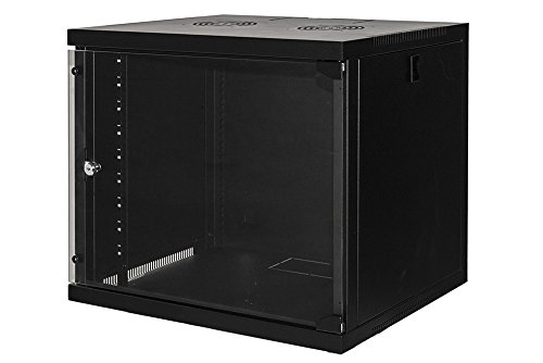 Wandschrank Rack 19 Zoll 9 Einheiten für Netze (H) 485 x (B) 540 x (T) 450 mm, Farbe Schwarz von LINK DELUXE