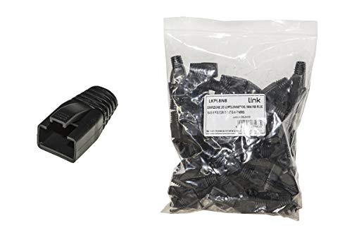 LINK 100 Stück 8 mm Stecker für RJ45 8 Pin Kabel CAT 5E-6-7 schwarz von LINK