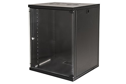 LINK ARMADIO Rack 19" 18 Unita' DA Muro (A) 900 (L) 600 X PROFONDITA' 600 MM Colore Nero Porta VETRO von LINK