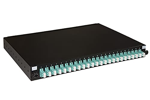 LINK LK24FOLC3 Glasfaserplatte 19 Zoll mit 24 Adaptern Lc Duplex Om3 Tiefe 250 mm Farbe Schwarz von LINK