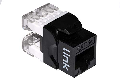 LINK LK5EUB Netzstecker Keystone Jack RJ45 Kategorie 5E UTP Farbe Schwarz 180° von LINK