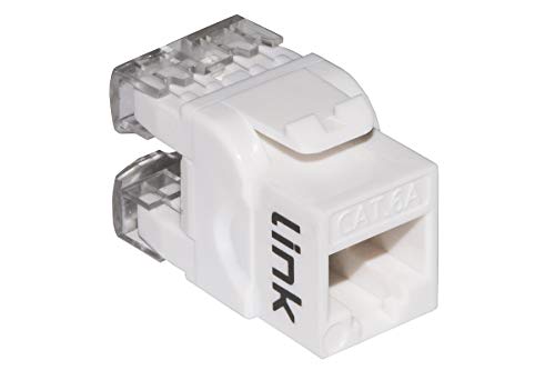 LINK LK6AUW Netzstecker Keystone Jack Rj45 Kategorie 6A Utp Farbe Weiß 180° vergoldete Kontakte 50 Mikron von LINK