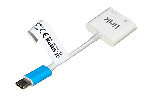 LINK LKADAT153 USB-C-Splitter-Adapter für Smartphone und Audio, mit Mikrofon für Telefone und Musik, 15 cm von LINK