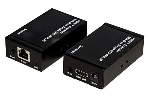LINK LKEXT161 Hdmi Extender über Netzkabel Cat 6 bis 60 Meter 1080P mit Infrarot-Steuerung, schwarz von LINK