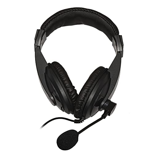 LINK LKHS1X35 Audio-Kopfhörer mit schwenkbarem Mikrofon, Schwarz, 1 x 3,5 mm von LINK