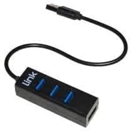 LINK LKHUB024 Hub 4 Ports USB 2.0 mit Kabel, Schwarz, 15 cm von LINK