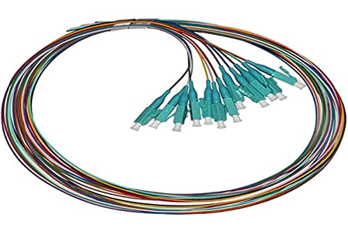 LINK LKLC12PT3 Set mit 12 Pigtail-Kabeln, optische Faser, LC Om3 Simplex, 1 m, mehrfarbig von LINK