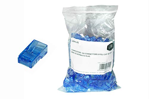 LINK Packung mit 100 Steckern 8-polig CAT 5E UTP nicht geschirmt RJ45 blau LINK Packung mit 100 Steckern 8-polig CAT 5E UTP nicht geschirmt RJ45 blau von LINK