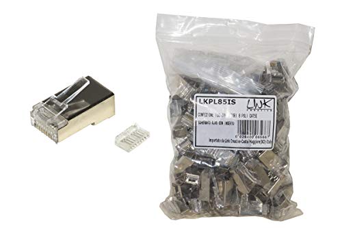 LINK Packung mit 100 Steckern 8 polig Cat 6 geschirmt RJ45 mit Flexkabel von LINK