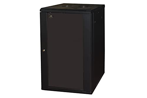 LINK Schrank Rack 19" 20 EINHEITEN WANDSCHRANK (A) 995X (B) 600 X Tiefe' 450 MM Farbe SCHWARZ Glastür von LINK