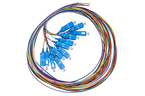 LINK Set 12 Kabel Pigtail optische Faser farbig Verbinder SC SINGLEMODE SIMPLEX MT 2 von LINK