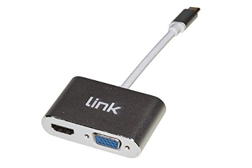 LINK USB-Adapter Typ C männlich mit HDMI-Anschluss 4K und VGA von LINK