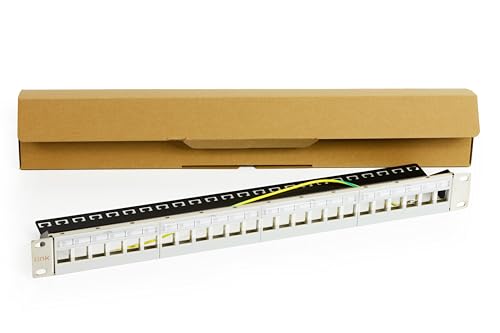 Leere Patch-Platte aus Metall mit Stangenhalterung hinten für geschirmte Steckverbinder mit Erdstecker, inklusive Schrauben, grau Leere Patch-Platte aus Metall mit Stangenhalterung hinten für geschirmte Steckverbinder mit Erdstecker, inklusive Schrauben, grau von LINK