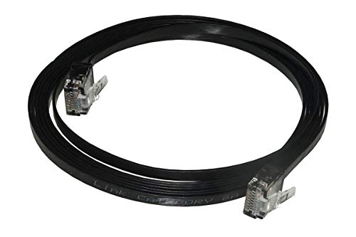 Link LKFKF20 Netzwerkkabel UTP CAT. 6A ultraflach mit platzsparendem Anschluss 2 m Farbe schwarz von LINK