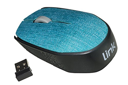 Link LKMOS08 Kabellose Maus aus Stoff in Hellblau mit USB-Empfänger, 1000 DPI von LINK