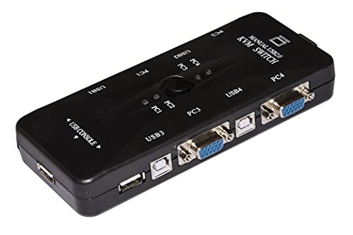 Link lkkwm4 KVM Switch für 4 PC USB/VGA mit 1 Maus, 1 Tastatur USB und 1 Monitor VGA mit Kabel enthalten von LINK