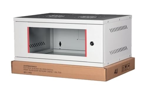 Rack 19" Wandschrank 4U 19" (L) 542 mm (T) 400 mm Farbe grau zusammengebaut von LINK