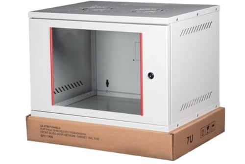 Rack Schrank 19" Wand 12U 19" (L) 542 mm (T) 400 mm Farbe GRAU MONTIERT von LINK