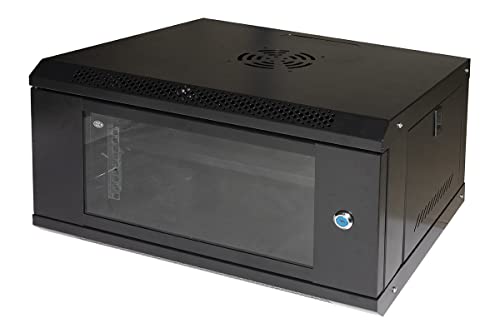 Rock Schrank 19" 6U Link Serie Light Farbe schwarz mit Glashalter (HxB) mm 300 x 400 x 530 cm im Lieferumfang enthalten von LINK