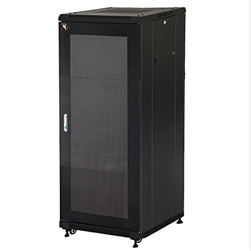 Schrank Rack 19" 27U (A) 1388 (L) 600 (T) 1000 Farbe schwarz Metalltür perforiert von LINK