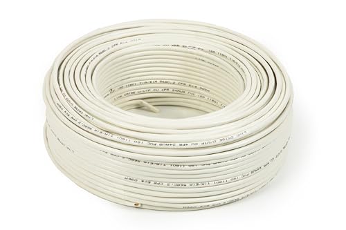 Solides UTP Kabel für Netzwerke Kategorie 5E PVC AWG24 Material CCA Kupplung m 100 Klasse CPR ECA Guain weiß von LINK