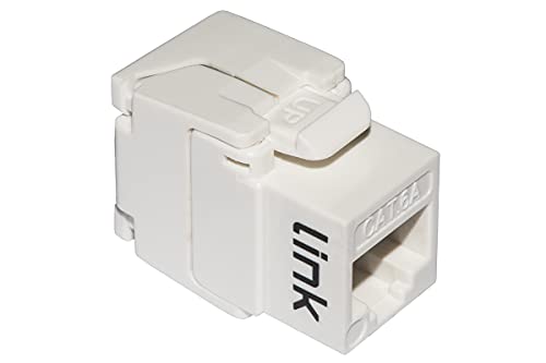 Unbekannt LINK LK6AUTW Netzstecker Keystone Jack Rj45 Kategorie 6A Utp Tooless Farbe Weiß 180° vergoldete Kontakte 50 Mikron von LINK