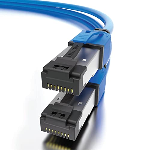 LINKUP - [40Gbps Zertifiziert Cat8-Ethernet-Patchkabel Doppelt Geschirmt┃2000MHz (2Ghz) Cat8.1┃Zukunftssichere LAN-Kabel Kompatibel mit Cat7 Cat7A Cat6A 25G- 10G- 1G-Netzwerk┃Blau┃3ft (0.9M) von LINKUP