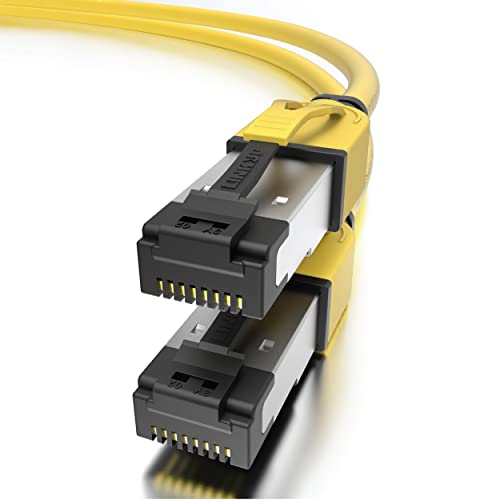 LINKUP - [40Gbps Zertifiziert Cat8-Ethernet-Patchkabel Doppelt Geschirmt┃2000MHz (2Ghz) Cat8.1┃Zukunftssichere LAN-Kabel Kompatibel mit Cat7 Cat7A Cat6A 25G- 10G- 1G-Netzwerk┃Gelb┃3ft (0.9M) von LINKUP