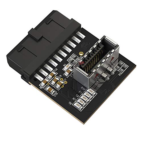 LINKUP - [Aktive Chipsatz USB 3.0 (3.2 Gen 1) Interner IDC 20-Pin-Motherboard-Header auf A-Key (Typ-E) 20-Pin-Buchsenkonverter für Typ-C-Panelmontage-Adapter von LINKUP