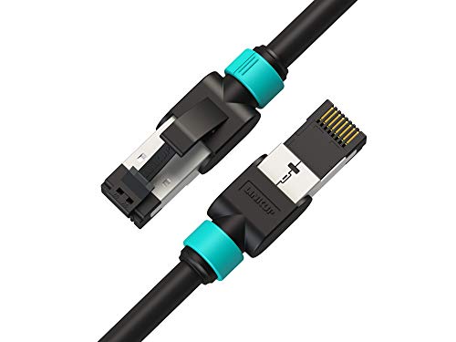 LINKUP - Getestet mit Versiv┃Cat7 Ethernet Patchkabel - 1520cm (1er Pack) 10G Doppelt geschirmt RJ45 s/FTP Netzwerk Internet LAN Schalttafel Router Gaming Extreme Höchstgeschwindigkeit┃26AWG Schwarz von LINKUP